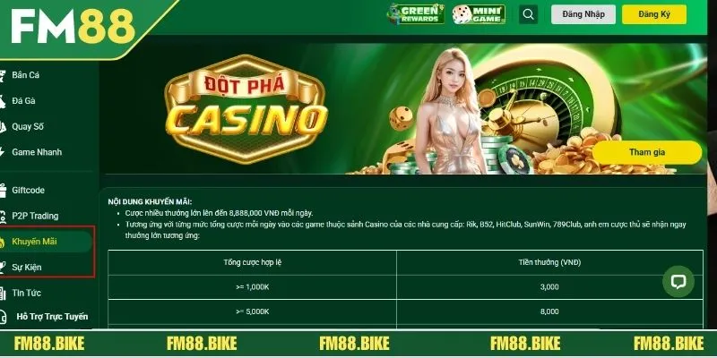 Sự kiện FM88 giúp hội viên cập nhật các ưu đãi hấp dẫn của nhà cái 