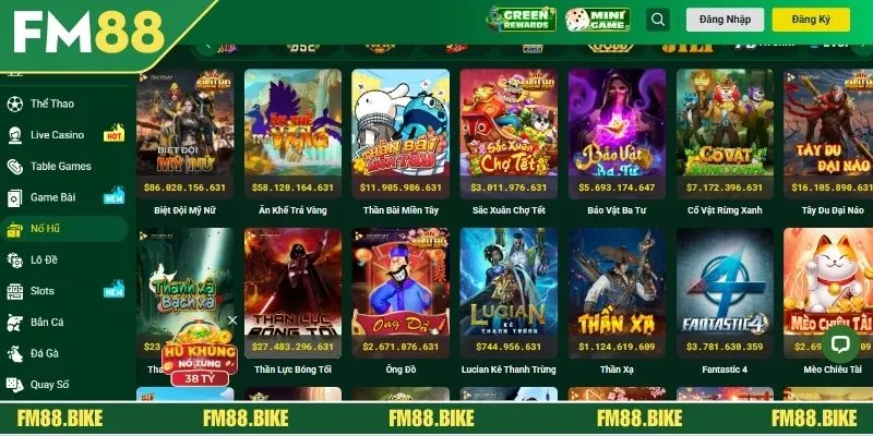 Top game không nên bỏ lỡ tại nổ hũ FM88 